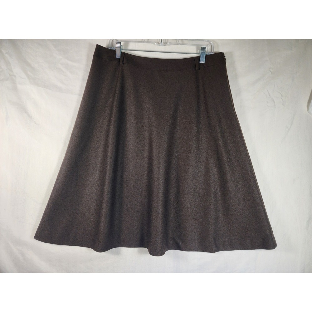 Talbots Petites Women 16P NWT Brown Wool Blend A-Line Skirt Lined Dark Academia